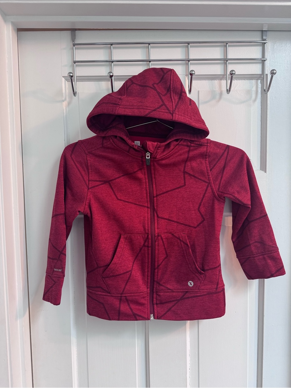 Xersion Kids Maroon Hooded Zip-Up Sweatshirt